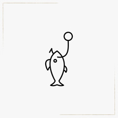 fish on hook line icon