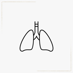 lungs line icon
