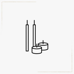 funeral candles line icon