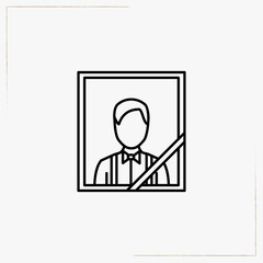 funeral portrait line icon