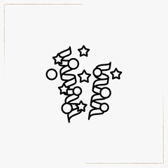 party ribbons line icon