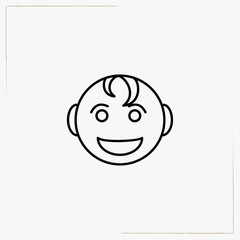 baby face line icon
