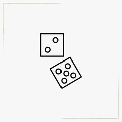 dice line icon