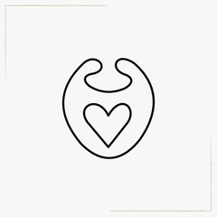 kids bib line icon