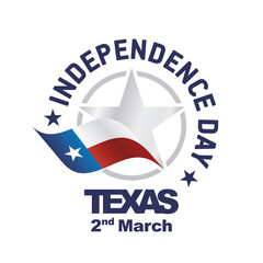 Independence Day TEXAS flag ribbon logo icon white background