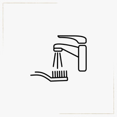 flush the toothbrush line icon