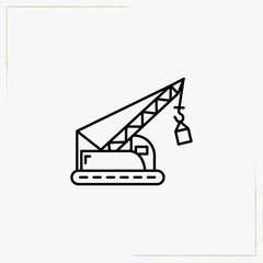 crane line icon