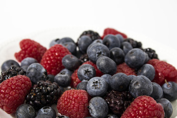 Berries composition, blackberries, rasberries and blueberries