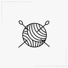 sewing ball line icon