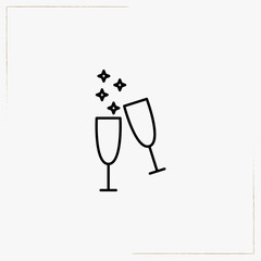 drink glasses line icon