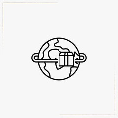 worldwide delivery line icon