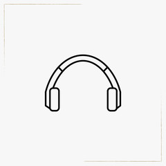 music headphones line icon