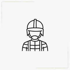 firefighter line icon