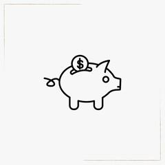 money box line icon