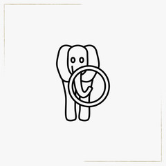 elephant in circus line icon