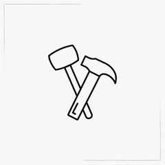hammer line icon