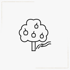 apple tree line icon