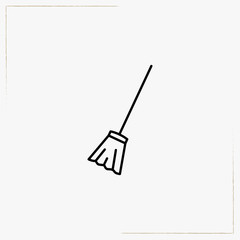 broom line icon