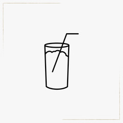 soft drink glass line icon