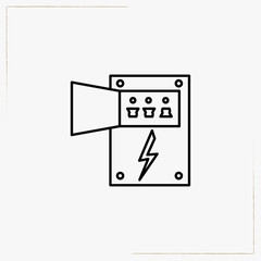 electric shield box line icon