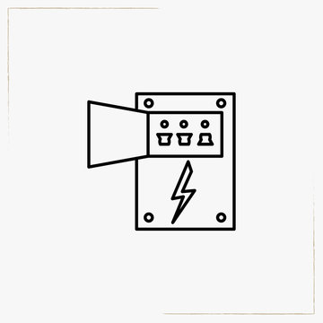 electric shield box line icon