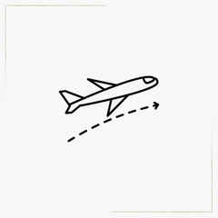 Fototapeta na wymiar airplane line icon