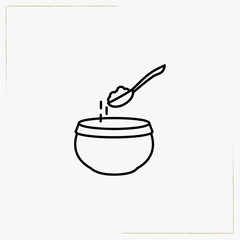 add spoon of salt to the bowl line icon
