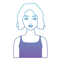 beautiful woman avatar character vector illustration design