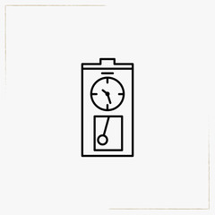 clock with pendulum line icon