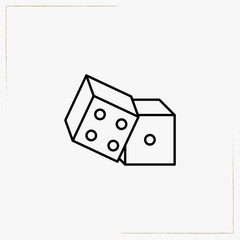 dice line icon