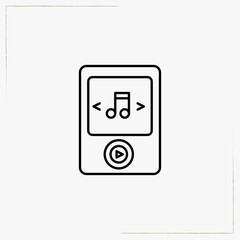 music player device line icon