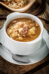 Sour cabbage soup.