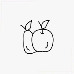 apple with pear line icon