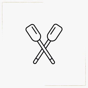 rowing line icon