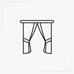 curtains line icon
