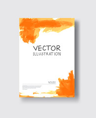 vector orange ink brush stroke