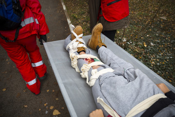 Paramedics mountain rescue service Broken leg
