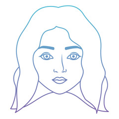 beautiful woman head avatar character vector illustration design