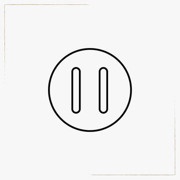 pause button line icon