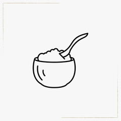 cottage cheese line icon