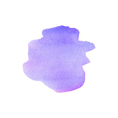 The hand draw abstract delicate watercolor stain ultra violet color.