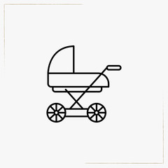 Fototapeta na wymiar baby stroller line icon