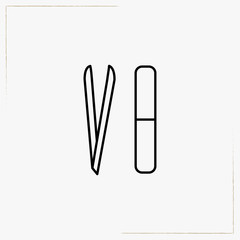 Obraz premium nail file line icon