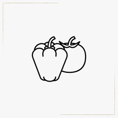 barbecue vegetables line icon
