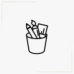brushes line icon