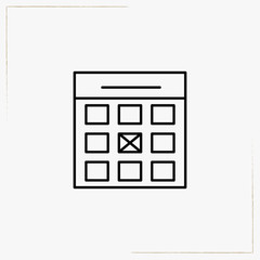 calendar cross line icon