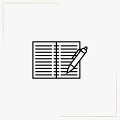 exercise book line icon