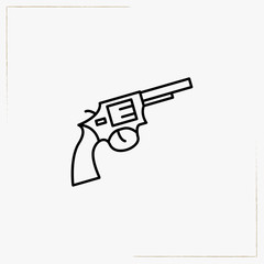 revolver line icon