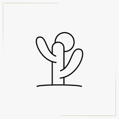 cactus line icon