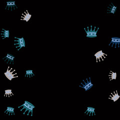 Elegant vector background with colored crowns. Simple gentle template for the card, invitation, printing. Fashionable decoration with beautiful crowns.
